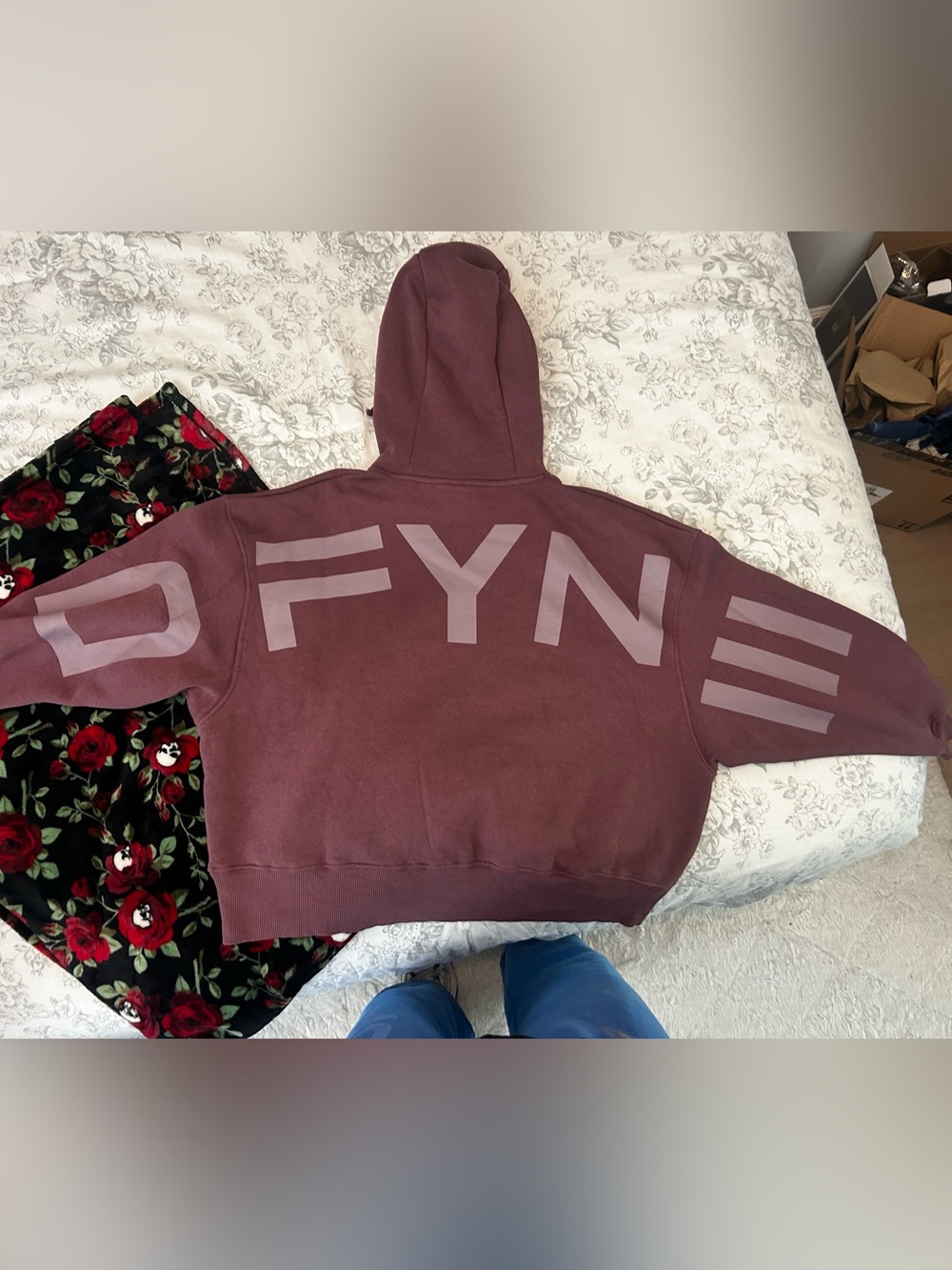 Crop Hoodie Sweatshirt - Mauve